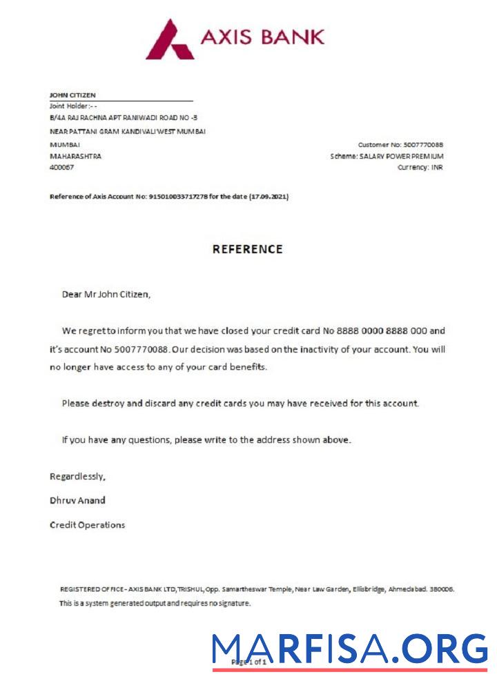 Realistic India Axis closure reference download for verification